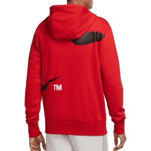 Nike Sportswear Swoosh Semi Brushed Back Red Hoodie Mens Style