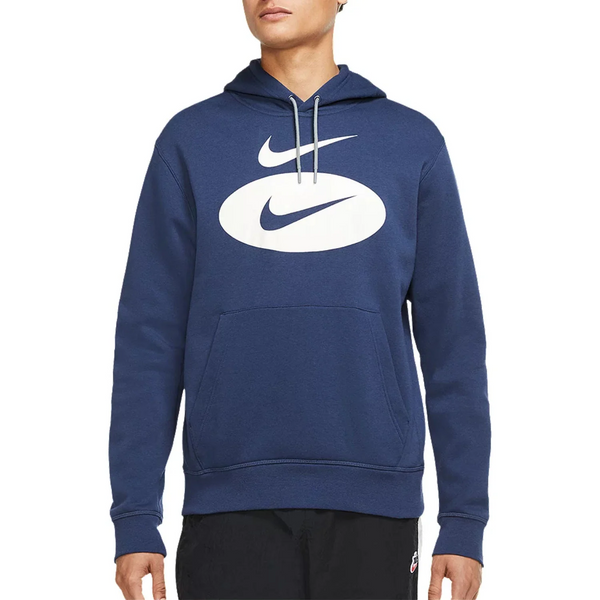Nike Sportswear Swoosh League Fleece Blue Pullover Hoodie Mens Style